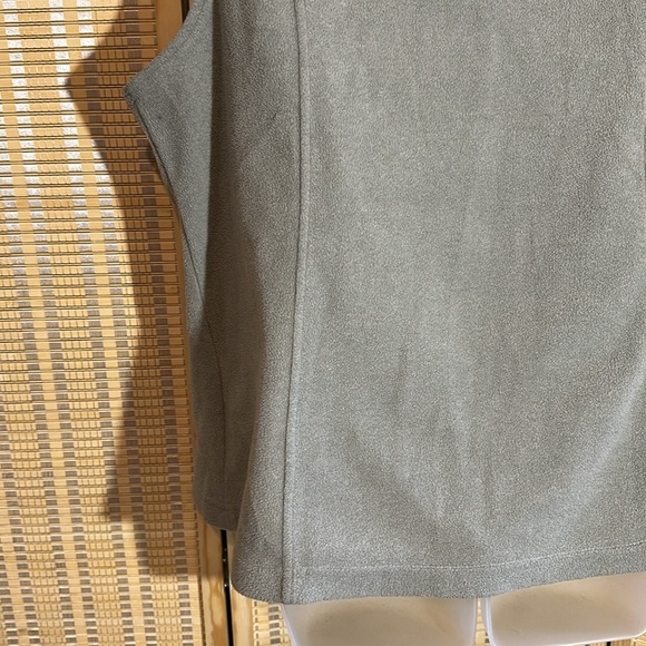 Land's End Gray Polartec Fleece Zip Front Vest Vintage 1990s Y2K XL/18 - Picture 12 of 16